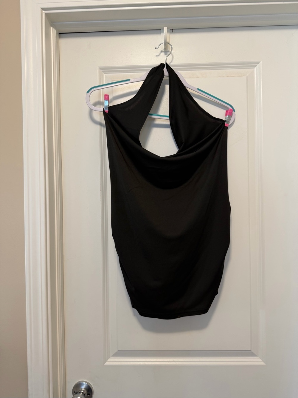 Black Halter Cowl Neck Women's Top - Brand Unspecified